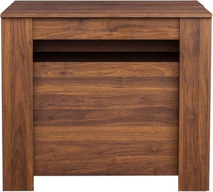 KEIKI 20"-118.5" L Extendable Foldable Dining Room Table for 1-10 People, Wood Multifunctional Rectangle Expandable Console Kitchen Living Meeting Room Furniture, 6 Tabletop Length Options, Walnut