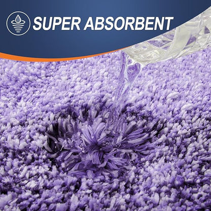 OLANLY Luxury Toilet Rugs U-Shaped 24x20, Extra Soft and Absorbent Microfiber Bathroom Rugs, Non-Slip Plush Shaggy Bath Mat, Machine Wash Dry, Contour Bathroom Mats for Toilet Base, Violet