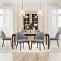 COLAMY Upholstered Dining Chairs Set of 6, Wooden Kitchen Chairs with Open Back, Modern Dining Room Chairs with Wood Frame, Dinner Side Chairs for Dining Room Kitchen Restaurant, Dark Grey