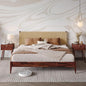 Bme Selina King Bed Frame and Headboard - Handcrafted Paper Cord Headboard, 12-Slat Support, No Box Spring Needed - Easy Assembly, Dark Chocolate