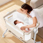 Bassinet Bedside Sleeper - All-Mesh Design, Portable Bedside Bassinet for Baby with Washable Mattress, 5 Adjustable Heights（Beige）