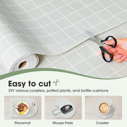 Beautysaid Shelf and Drawer Liner for Kitchen Cabinet, Non Adhesive Non Slip Shelf Paper Waterproof Washable Thickened for Dresser Pantry Shelve Bathroom Protector Liner(Light Green,23.6 in x 20 FT)