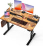 48x24 Inch Standing Desk with Double Drawers,C-Clamp Mount Compatible,Electric Adjustable Height Computer Stand Up Desks, Home Office Sit Stand Table with 3 Preset Heights & Hooks, Rustic Brown