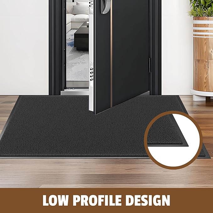 Front Door Mat Outside Entrance, 72" x 36" Doormat Outdoor Indoor Entrance, Non Slip Indoor Mats for Entryway, Heavy Duty Waterproof Low Profile Welcome Mat for Entry, Patio, High Traffic Areas