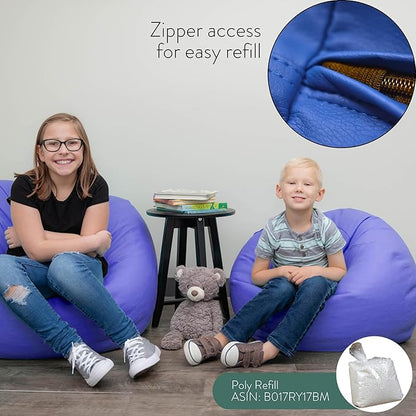 Children's Factory 26" Round Bean Bag, Bean Bag Chair with Water-Resistant Cover for Kids, Flexible Seating for Classroom Elementary, Easy to Clean, Purple