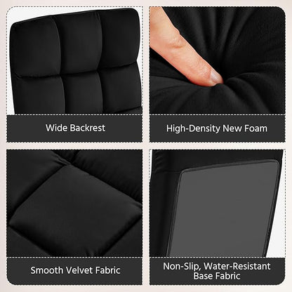 Yaheetech Floor Chair, Meditation Chair with Back Support Gaming Floor Lounger with 14 Adjustable Position for Adult, Black, 2pcs