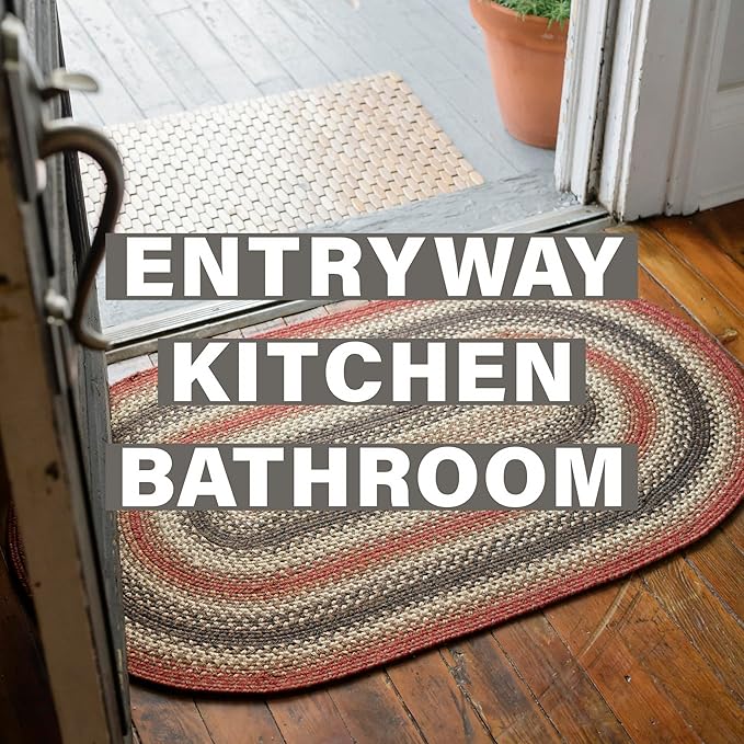 Homespice Chester Braided Rugs Country Style 2x3' The Ideal Red Kitchen Rug