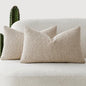 Foindtower Pack of 2 Textured Boucle Throw Pillow Covers Accent Solid Lumbar Pillow Cases Cozy Soft Decorative Couch Cushion Case for Chair Sofa Bedroom Living Room Home Decor, 12 x 20 Inch,Oatmeal