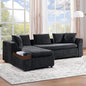 Ball & Cast Modular L-Shaped Sectional Sofa with Storage - 93.8" Chenille Fabric Couch, Deep Seating & Matching Pillows, Modern Living Room Furniture,Blue