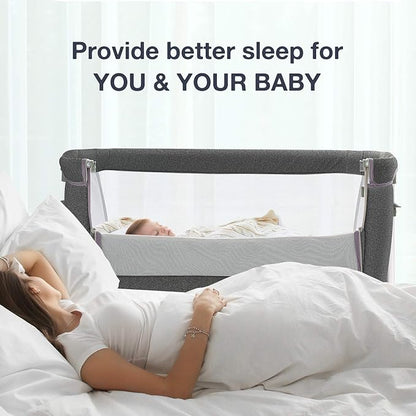 RONBEI Baby Bassinet Bedside Sleeper, Easy to Assemble Bassinets for Baby/Infants, Height Adjustable Bedside Bassinet for Newborn Baby