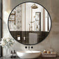Black Bathroom Mirrors for Wall,30'' Round Circle Mirror for Entryway Bedroom Vanity Frame Mirror(30'',Black)
