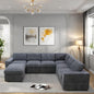 L Shaped Sectional Couches for Living Room, Modular Sectional Sofa with Ottoman, Lounge Modern Couch Living Room Furniture with Chaise, Dark Grey