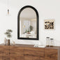 Axeman 24x36 Arched Wall Mirror, Decorative Bathroom Mirror, Traditional Vintage Wall Mounted Mirror with Beaded Frame for Accent Living Room Vanity Bedroom Entryway, Black