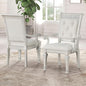 Furniture of America Gelbero Traditional Arm Chairs Set of 2, Comfortable Upholstered Seating with Ornate Corbels and Button Tufting Backrest for Dining Room, Kitchen, and Living Room, Ivory