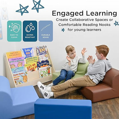 Children's Factory Library Loungers, Flexible Seating Classroom Furniture, Comfy Kids Chairs, Woodland, Set of 4