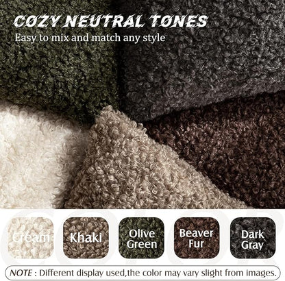 Foindtower 2 Pieces 20x20 Inch Red Brown, Faux Fur Throw Pillow Cover Accent Sherpa Furry Pillow Covers Fuzzy Soft Pillowcases Cozy Sheepskin Decorative Fleece Cushion Case for Bed Couch Living Room