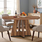NicBex 47 Inch Round Dining Table, Wooden Dinner Table for 4, Small Farmhouse Kitchen Tables with Cross Base for Dining Room, Kitchen, Living Room, Dark Brown