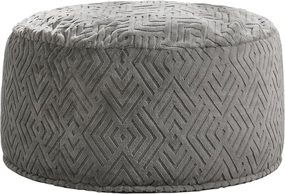 Hobestluk Bean Bag Chairs Adults Beanbag Chair with Filler Large Bean Bags with Fluffy Embossed Cover, Giant Bean Bag Chairs for Adults (Grey, 4FT - 44” x 44” x 24”)