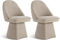 Swivel Dining Chairs Modern Desk Chair Upholstered Linen Fabric Side Chair for Kitchen Dining Room Bedroom,Khaki,2 Box