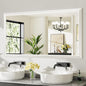 55x30 Inch White Bathroom Mirror for Wall, Thick Metal Framed Rectangle Mirrors for Over Sink, Bedroom, Living Room, Entryway, Anti-Rust, HD Tempered Glass