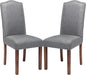 Stylish Upholstered Parsons Dining Chair with Silver Nailhead Trim and Sturdy Solid Wood Legs
