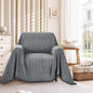 Nobildonna Sofa Chair Cover Waterproof Soft Thicken Chenille Cushion Couch Cover with Tassels,Washable Sofa Slipcovers for Armchair Recliner Sectional Furniture Protector, Dark Gray 71"x71"