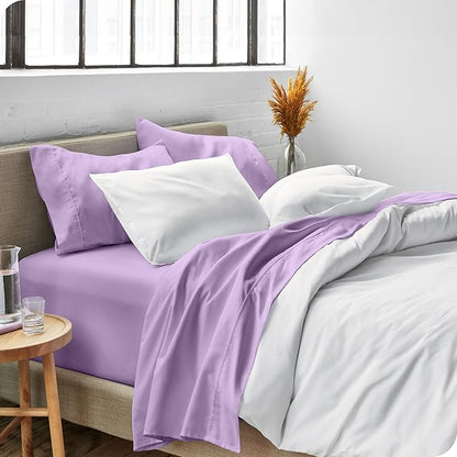 Bare Home California King Sheet Set - 1800 Ultra-Soft Microfiber Cal King Bed Sheets - Double Brushed - Deep Pockets - Easy Fit - 4 Piece Set - Bed Sheets (California King, Lavender)