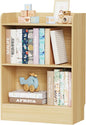 Lkeiyay Kids Bookshelf and Toy Storage Organizer, 3-Tier Wood Montessori Shelf for Bedroom, Playroom, Nursery, Classroom (Natural)