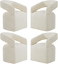 Upholstered Dining Chairs with Removable Casters Barrel Side Armchair with Rollers for Diningroom Bedroom Livingroom Reading Room, Cream Beige, 4PCS