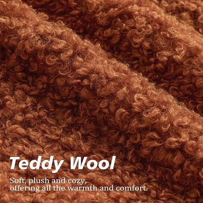Foindtower 2 Pieces 22x22 Inch Burnt Orange, Faux Fur Throw Pillow Cover Accent Sherpa Furry Pillow Cover Fuzzy Soft Pillowcases Cozy Sheepskin Decorative Fleece Cushion Case for Bed Couch Living Room