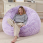 Huge Bean Bag Covers Only, Fluffy Stuffed Beanbag Chair Covers No Filler, Washable Bean Bags Cover for Adults, Stuffed Animal Bean Bag Anti-Slip, 6FT, Purple
