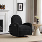 Christopher Knight Home Sidney Fabric Upholstered 360° Swivel Chair, Boucle Push-Back Recliner, Solid Wood Glider Recliner with Rotation, Living Room Lounge Sofa, Adjustable Comfy Reading Chair,Black