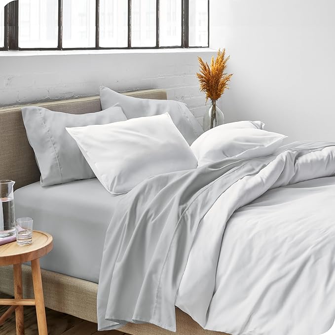 Bare Home King Sheet Set - 1800 Ultra-Soft Microfiber King Bed Sheets - Double Brushed - Deep Pockets - Easy Fit - 4 Piece Set - Bed Sheets (King, French Grey)