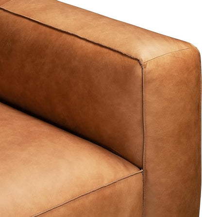 POLY & BARK Piazza Reversible Corner Sectional 125" Sofa in Bourbon Tan