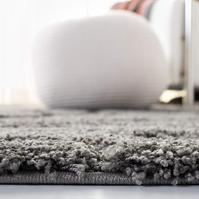 SAFAVIEH Florida Shag Collection Area Rug - 9'6" x 13', Grey, Scroll Design, Non-Shedding & Easy Care, 1.2-inch Thick Ideal for High Traffic Areas in Living Room, Bedroom (SG455-8013)