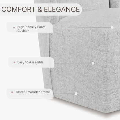 Upholstered Dining Chair with Casters Wingback Modern Side Armless Deskchair with Rollers for Diningroom Bedroom Livingroom Reading Room,Light Grey,4 Box