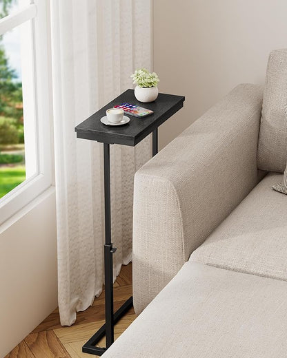 TUTOTAK End Table, Side Table, Tall Couch Table, Sofa Table, Living Room, Bedroom, Black TB01BK0832