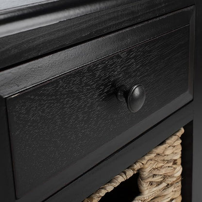 SAFAVIEH American Homes Collection Michaela Distressed Black Side Table