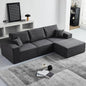 INGEROOM 108" Cloud Sectional Couch, Modular Sectional Sofa with L-Shaped Chaise, Modern Plush Corduroy Couch for Living Room Bedroom, No Assembly Required, Deep Seating Floor（Dark Gray）