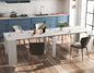 KEIKI 20-118.5"L Extendable Foldable Dining Room Table for 1-10 People, Wood Multifunctional Rectangle Expandable Console Kitchen Living Meeting Room Furniture, 6 Tabletop Length Options, Marble White