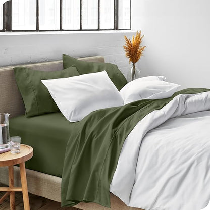 Bare Home Full Sheet Set - Luxury 1800 Ultra-Soft Microfiber Full Bed Sheets - Double Brushed - Deep Pockets - Easy Fit - 4 Piece Set - Bedding Sheets & Pillowcases (Full, Cypress)