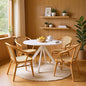 Round Dining Table for 4, 47 Inch Modern Dinner Table Small Round Dining Room Tables, Mid Century Kitchen Tables for Small Space, Kitchen, Living Room, Steel Legs, White