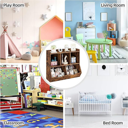 IDEALHOUSE Toy Bookshelf and Bookcase, Multi Shelf with Cubby Organizer Cabinet for Storage Books and Toys, for Bedroom, Playroom, Hallway