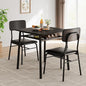 GarveeHome Dining Table for 2 with Storage Rack, Small Kitchen Table for 2 with Metal Frame, Square Table with Upholstered Chairs Set of 2, 3-Piece Dining Room Set for Small Space, Apartment, Black