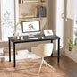 47 inch Large Computer Desk Wood, Modern Simple Style Desk for Home Office, Bedroom, Study Student Writing Desk, Small Spaces, Black Metal Frame, Dark Walnut Top