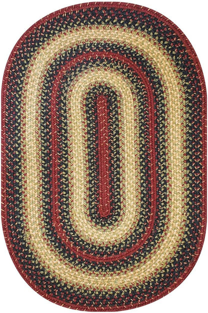 Highland Multi Color Jute Braided Oval Rugs, 27x45 - Warm Country and Lodge Decor, Perfect for Laundry Rooms, Kitchens and Entryways - Reversible and Easy to Clean