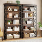 Tribesigns 6-Tier Bookcase, 71 Inches Industrial Bookshelves and Bookcases, Floor Standing 5 Shelf Display Storage Shelves Tall Bookcase for Home Office, Living Room, Bed Room, 2 Pcs