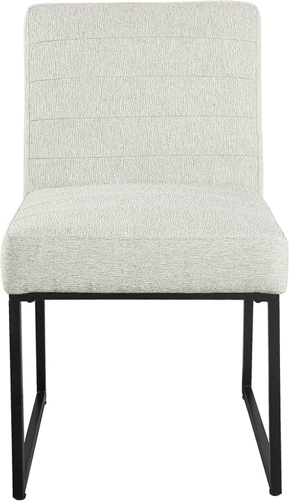 HomePop Channeled Metal Dining Chair - Sustainable Gray Woven (Single Pack)