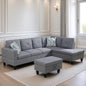 L Shaped Sectional Couch Sofa, Modern Couches for Living Room, Comfy 4 Seat Modular Sectional Sofa with Ottoman Storage for Bedroom Apartment, Gray