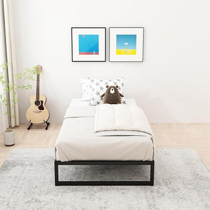 9 Inch Twin XL Bed Frames Heavy Duty Sturdy Metal Platform Bed Frame No Box Spring Needed, Noise Free, Easy Assembly, Black
